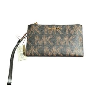 Michael Kors Signature Brown and Black Pouch